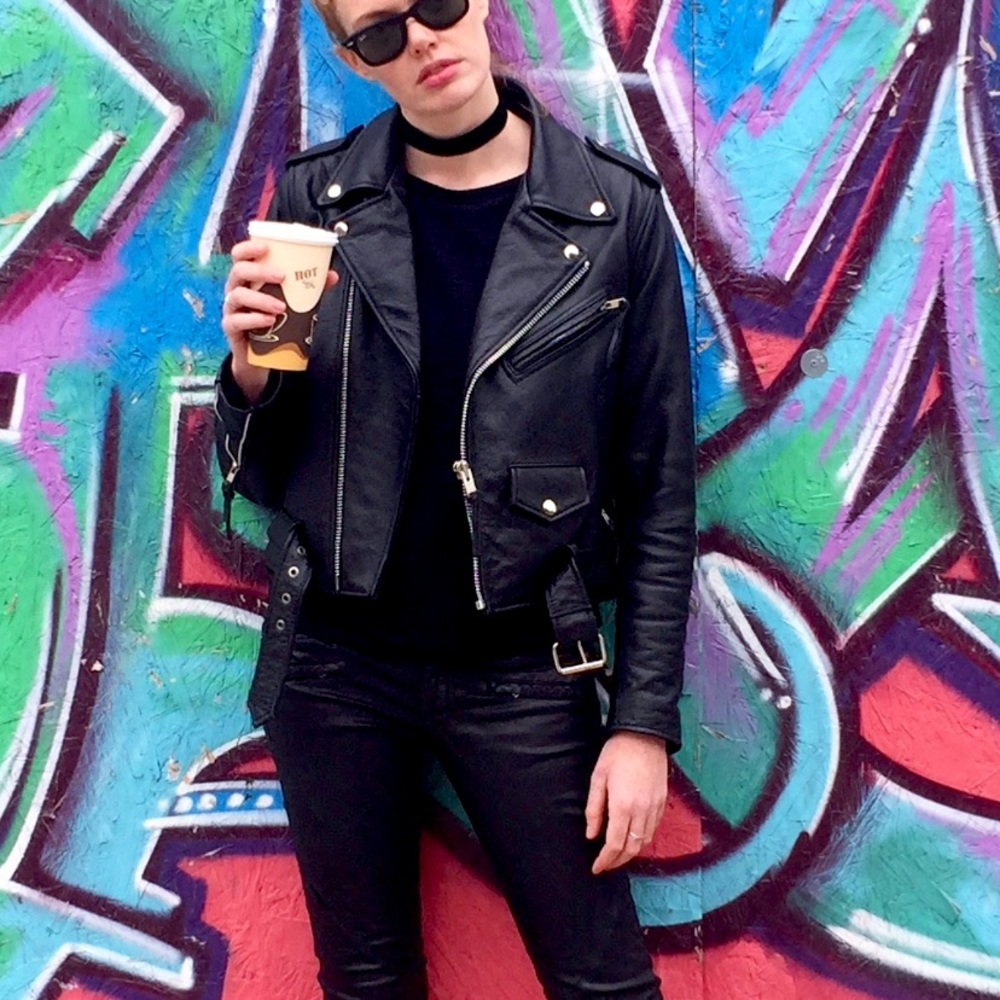 Classic Black Genuine Leather Moto Jacket - Picture 11 of 11